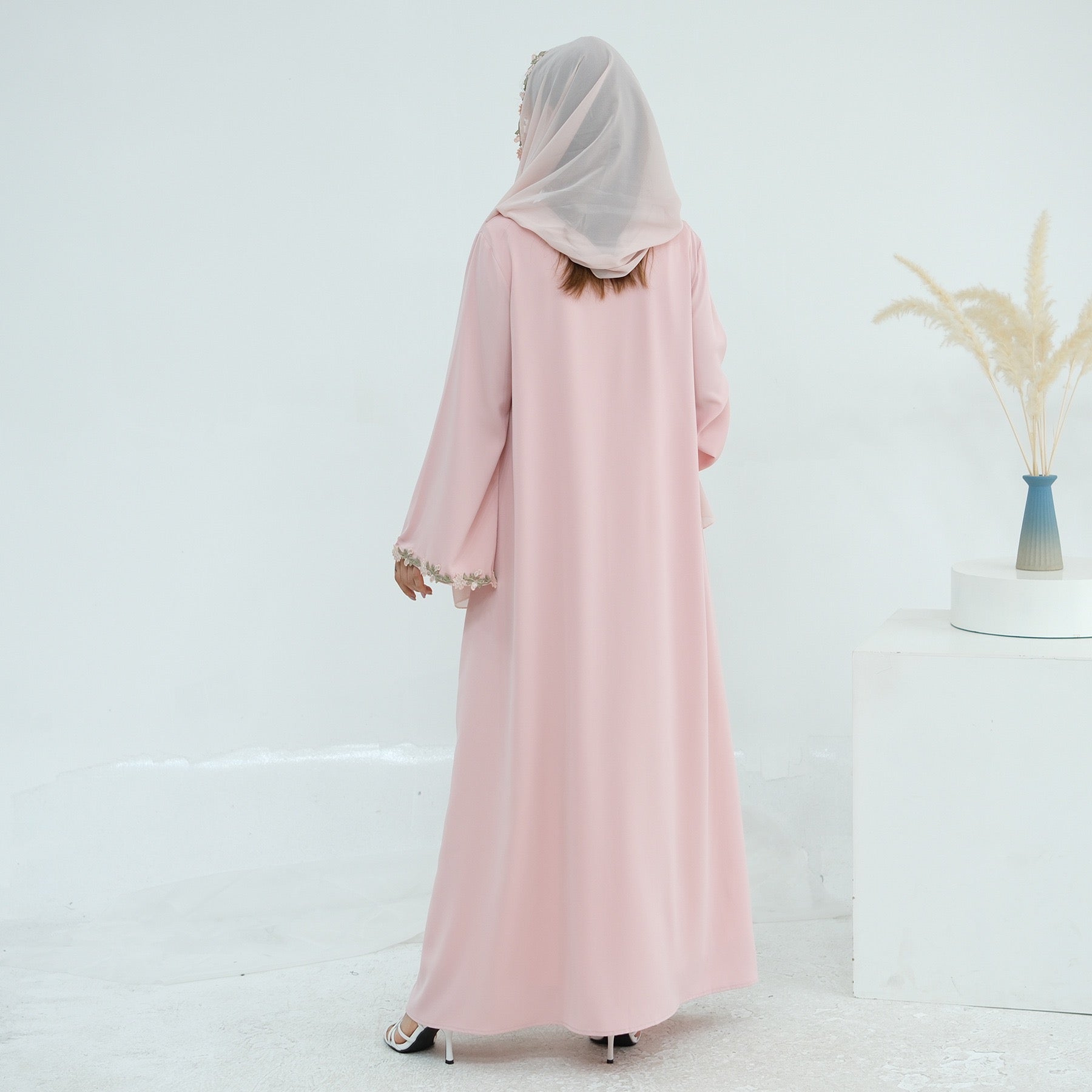 Meadowlace Open Abaya & Hijab Set (EG122) - Elara Global