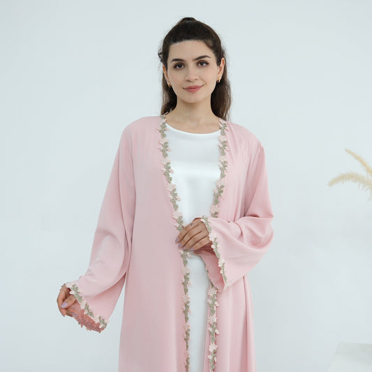 Meadowlace Open Abaya & Hijab Set (EG122) - Elara Global