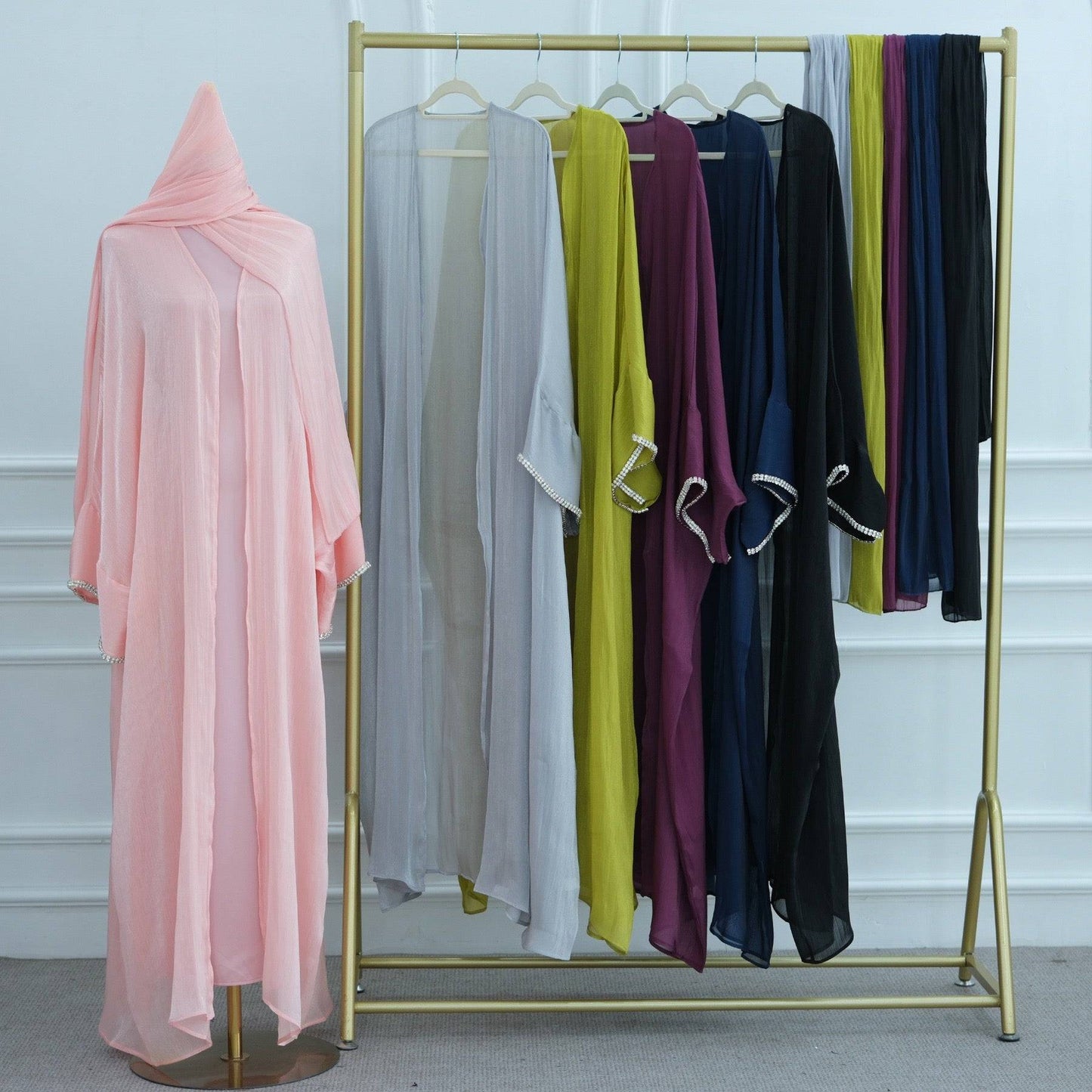 Modest Luxury Evening Wear Beading - Embellished Abaya Set (EG112) - Elara Global
