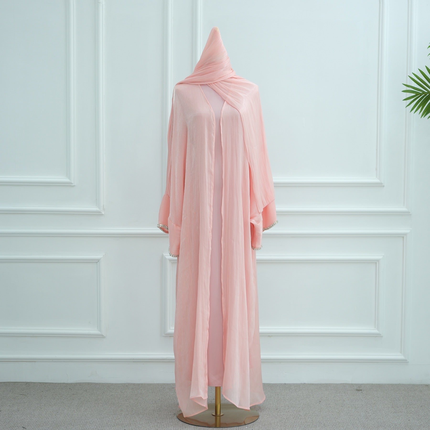 Modest Luxury Evening Wear Beading - Embellished Abaya Set (EG112) - Elara Global