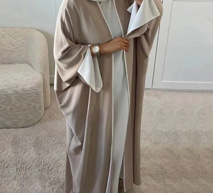 Piping Abaya With Split Sleeves(EG128) - Elara Global