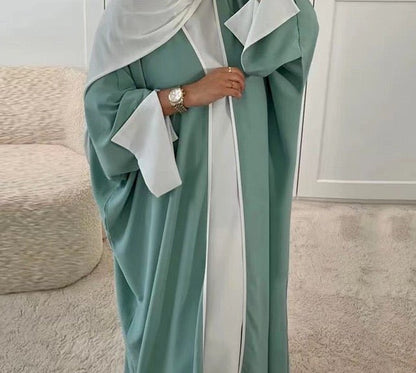 Piping Abaya With Split Sleeves(EG128) - Elara Global