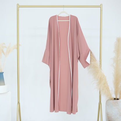 Piping Abaya With Split Sleeves(EG128) - Elara Global