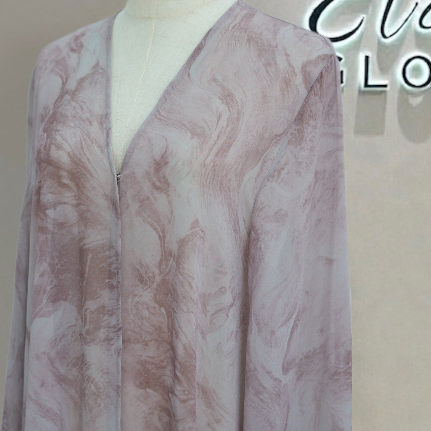 Printed Cardigan & Abaya Collection | Modest Luxury Loungewear, Feather Print Robes (EG127) - Elara Global