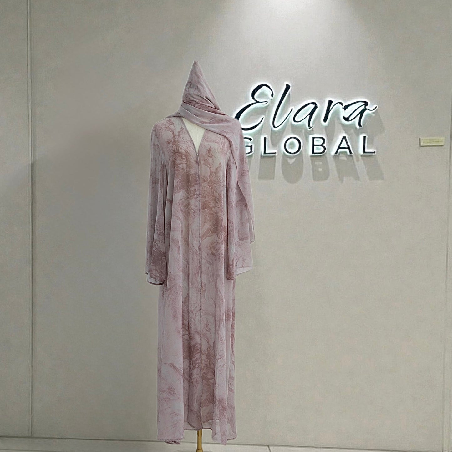 Printed Cardigan & Abaya Collection | Modest Luxury Loungewear, Feather Print Robes (EG127) - Elara Global