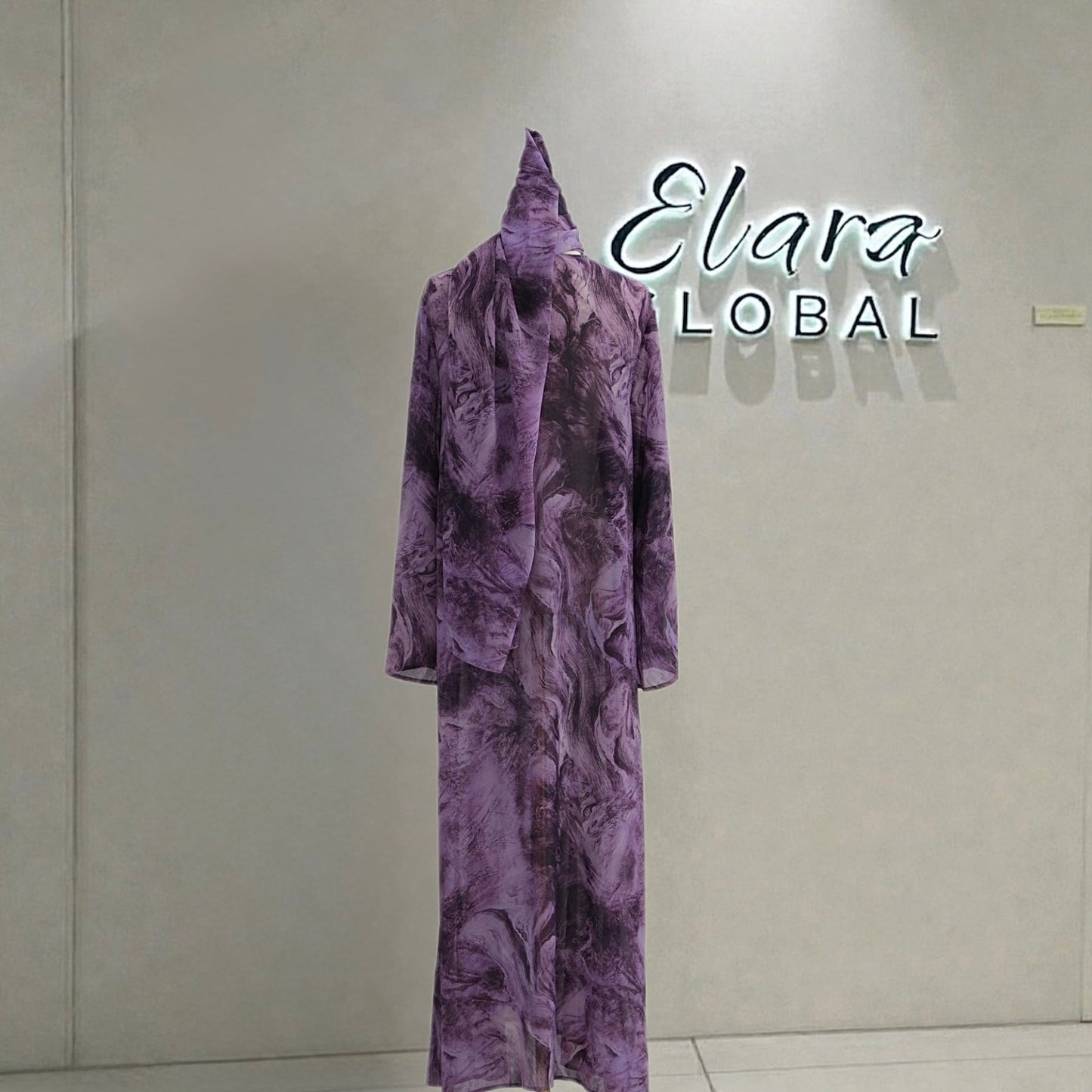 Printed Cardigan & Abaya Collection | Modest Luxury Loungewear, Feather Print Robes (EG127) - Elara Global