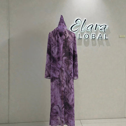 Printed Cardigan & Abaya Collection | Modest Luxury Loungewear, Feather Print Robes (EG127) - Elara Global