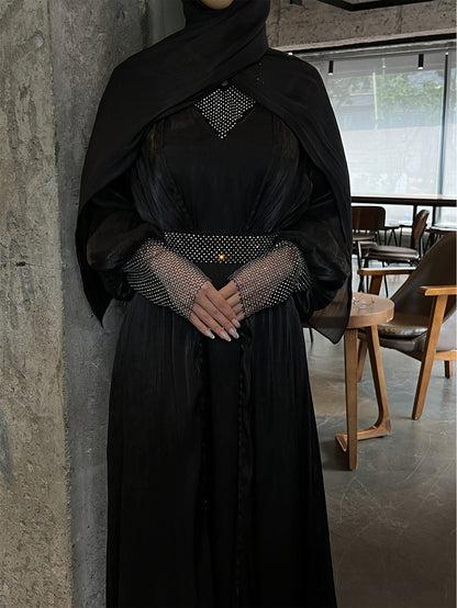 SHIMMERING EVENING ABAYA SET - 4 pc set (EG132) - Elara Global