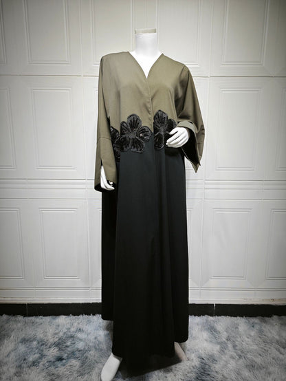 Turkey Style Embellished Open Abaya Cardigan (EG116) - Elara Global