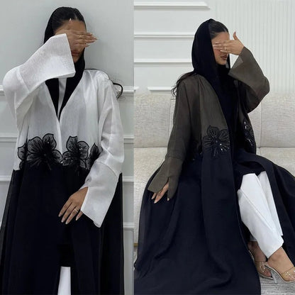 Turkey Style Embellished Open Abaya Cardigan (EG116) - Elara Global