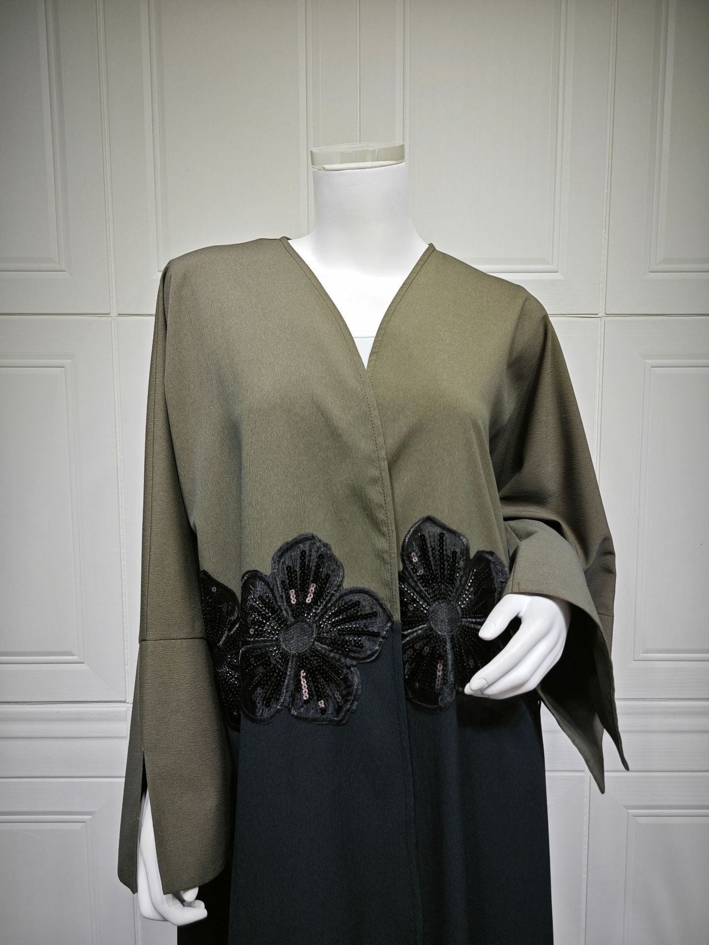 Turkey Style Embellished Open Abaya Cardigan (EG116) - Elara Global