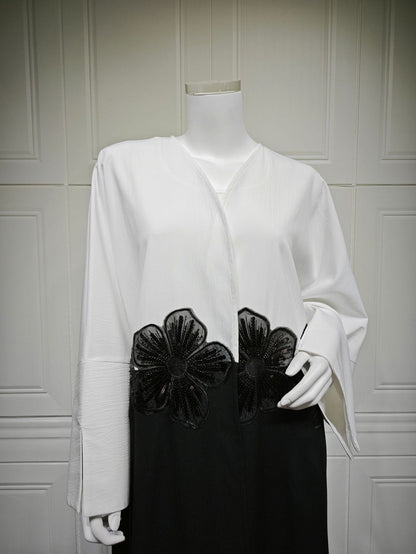 Turkey Style Embellished Open Abaya Cardigan (EG116) - Elara Global
