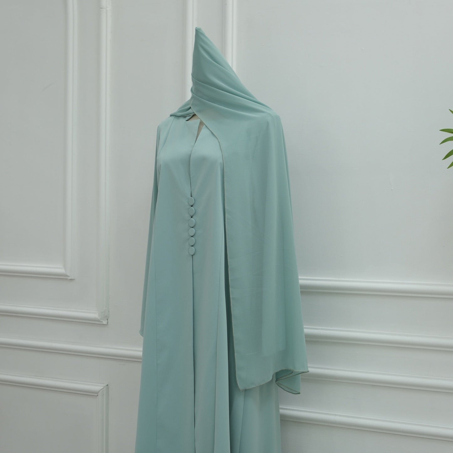 Turkish Coat Abaya With Matching Hijab (EG117) - Elara Global