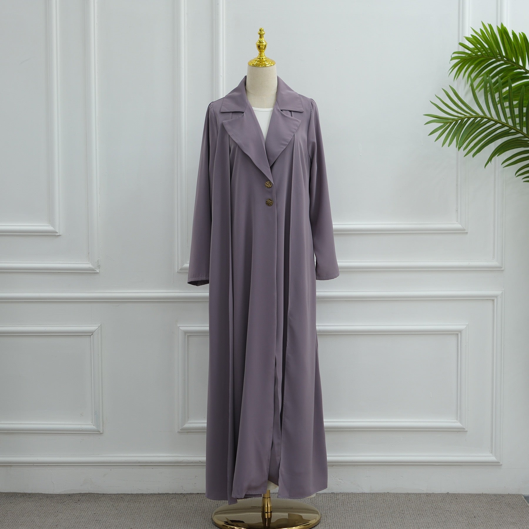 Turkish Coat Abaya With Matching Hijab (EG118) - Elara Global