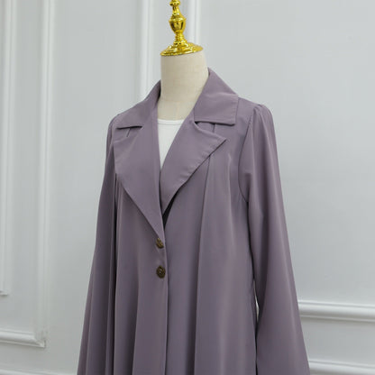 Turkish Coat Abaya With Matching Hijab (EG118) - Elara Global