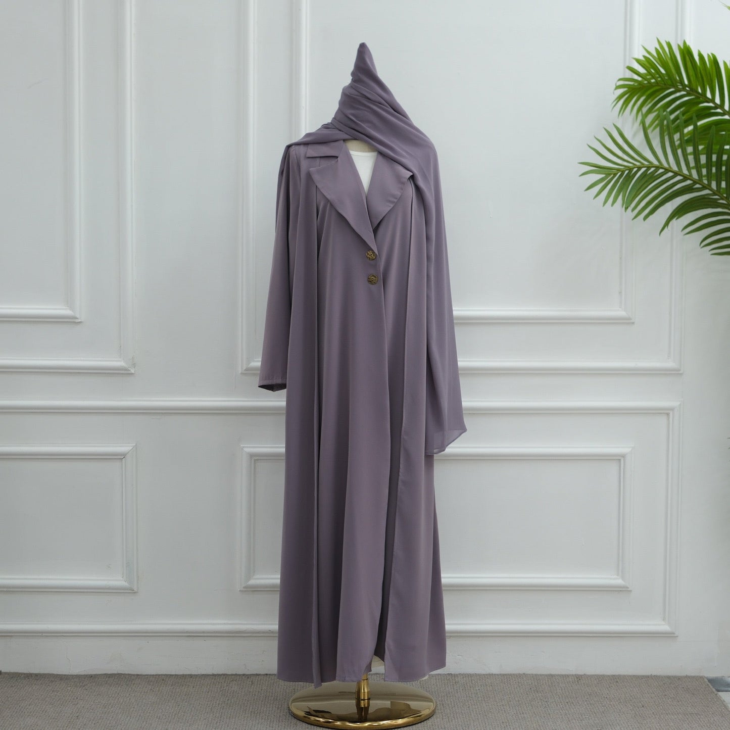 Turkish Coat Abaya With Matching Hijab (EG118) - Elara Global
